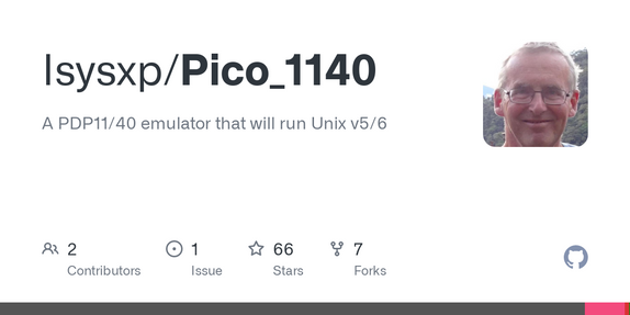 Pico_1140: A PDP11/40 emulator that will run Unix v5/v6 on a Raspberry Pi RP2040