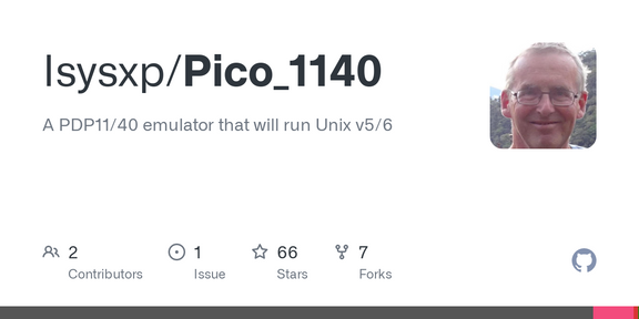 Pico_1140: A PDP11/40 emulator that will run Unix v5/v6 on a Raspberry Pi RP2040