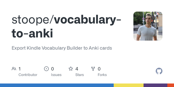 Show HN: Export Kindle Vocabulary Builder to Anki