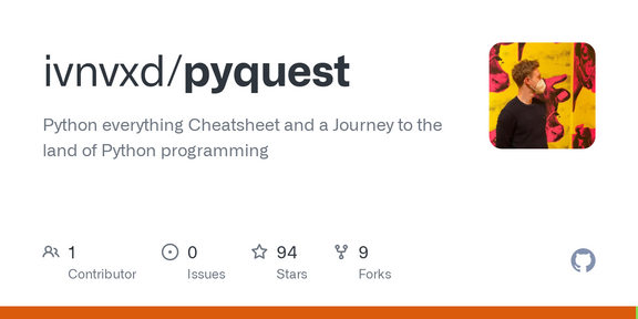 Show HN: PyQuest – Python Cheatsheet and a Journey to the Land of Python