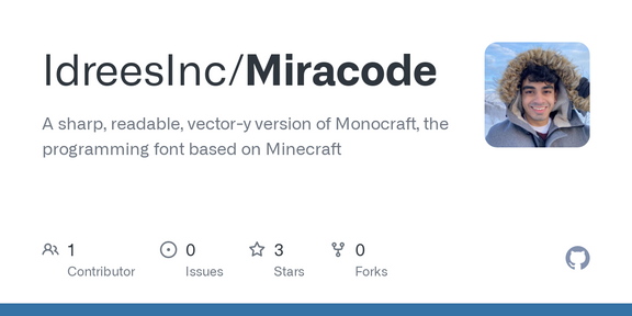 Show HN: Miracode, a Minecraft programming font that is readable