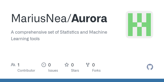 Show HN: Aurora- a comprehensive set of Statistics and Machine Learning tools