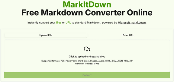 Show HN:Free Online Tool to Experience Microsoft's MarkItdown