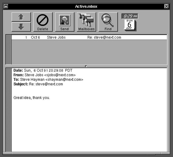 From: Steve Jobs. "Great idea, thank you."