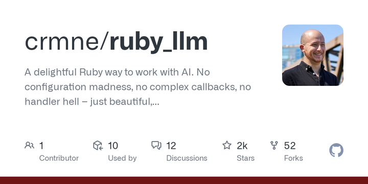RubyLLM: A delightful Ruby way to work with AI