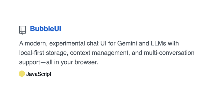Show HN: Bubble UI] – open-source LLM UI"