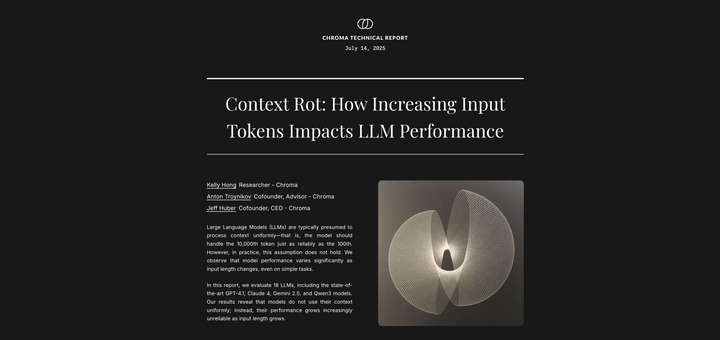 Context Rot: How increasing input tokens impacts LLM performance