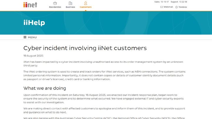 Aussie ISP iiNet confirms data breach impacting more than 200k customers