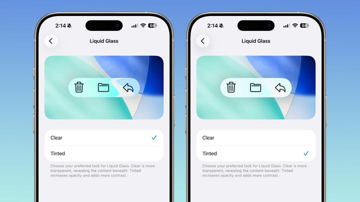 iOS 26.1 lets users control Liquid Glass transparency