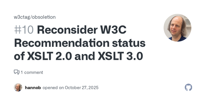 Reconsider W3C Recommendation status of XSLT 2.0 and XSLT 3.0