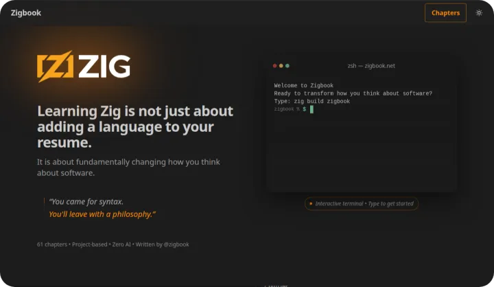 Open-source Zig book