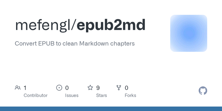 Show HN: Epub2md – Turn ePub books into Markdown folders for LLM agents
