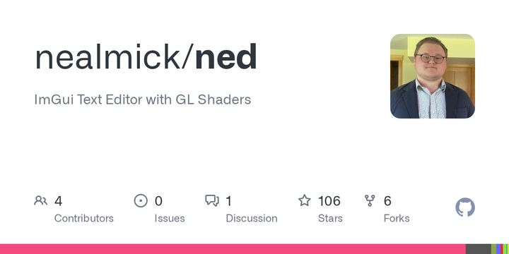 Ned: ImGui Text Editor with GL Shaders