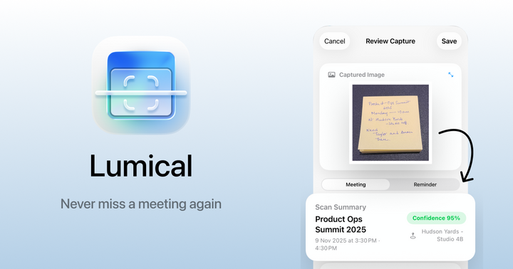Show HN: Lumical – scan any meeting invite into your calendar in seconds