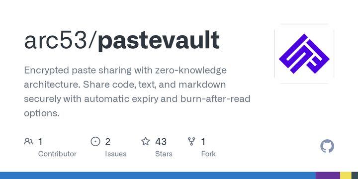 Show HN: PasteVault – open-source, E2EE pastebin with a pretty editor