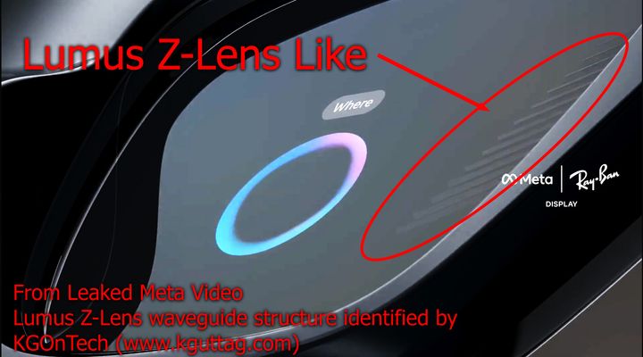 Meta RayBan AR Glasses Shows Lumus Waveguide Structures in Leaked Video