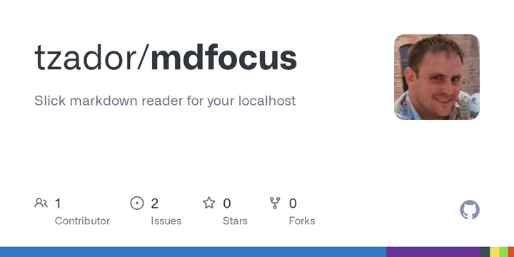 Show HN: mdfocus – A distraction free Markdown reader for your localhost