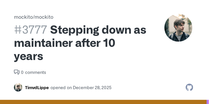 Stepping down as Mockito maintainer after 10 years