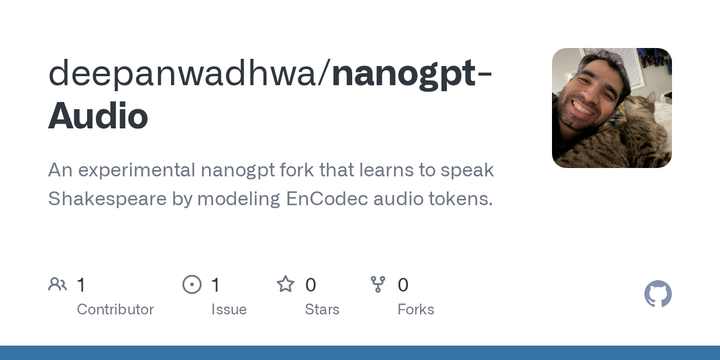 Show HN: Karpathy's Nanogpt but for Audio