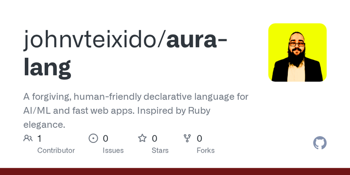 Aura – A Ruby-inspired declarative language for AI/ML pipelines and web apps