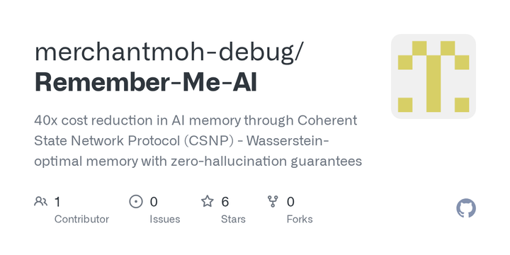 Show HN: Remember Me – O(1) Client-Side Memory (40x cheaper than Vector DBs)