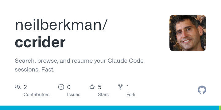 Show HN: ccrider - Search and Resume Your Claude Code Sessions – TUI / MCP / CLI