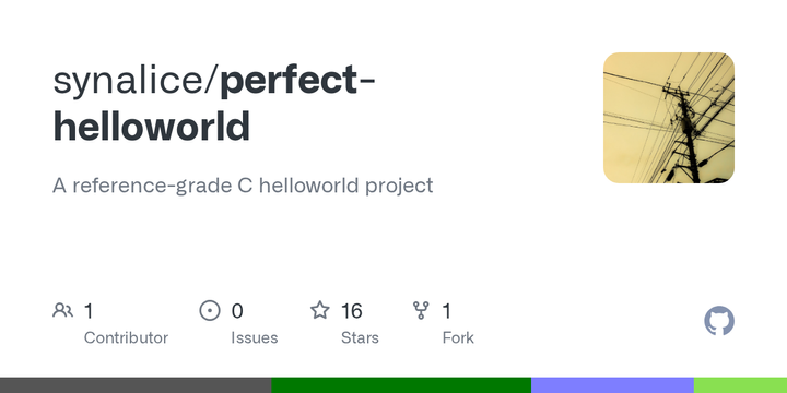 A reference-grade C "Hello World" project