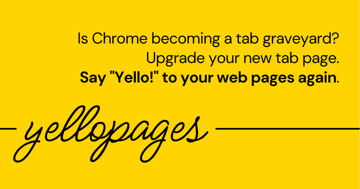 Show HN: Yellopages – New tab Chrome extension