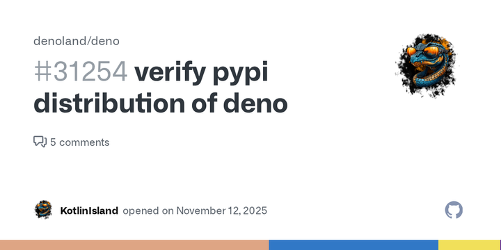 Deno has made its PyPI distribution official