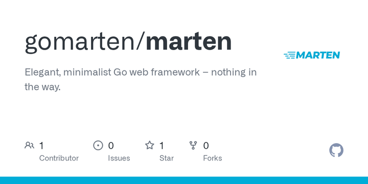 Show HN: Marten – Elegant Go web framework (nothing in the way)
