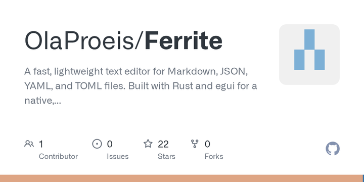 Show HN: Ferrite – Markdown editor in Rust with native Mermaid diagram rendering