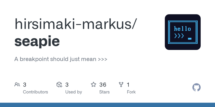 Show HN: Seapie – a Python debugger where breakpoints drop into a REPL