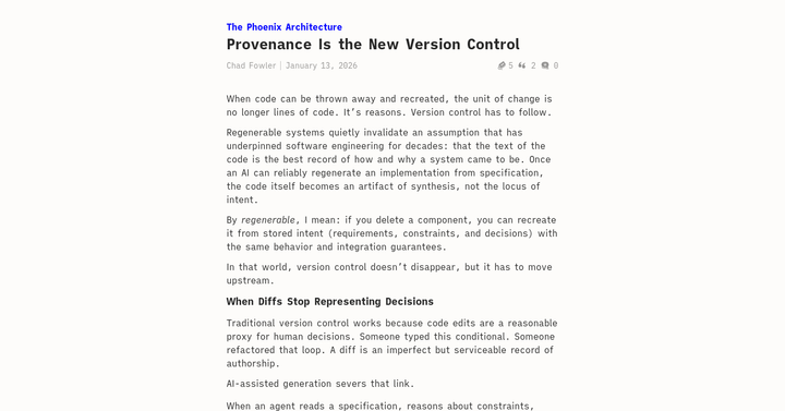 Provenance Is the New Version Control