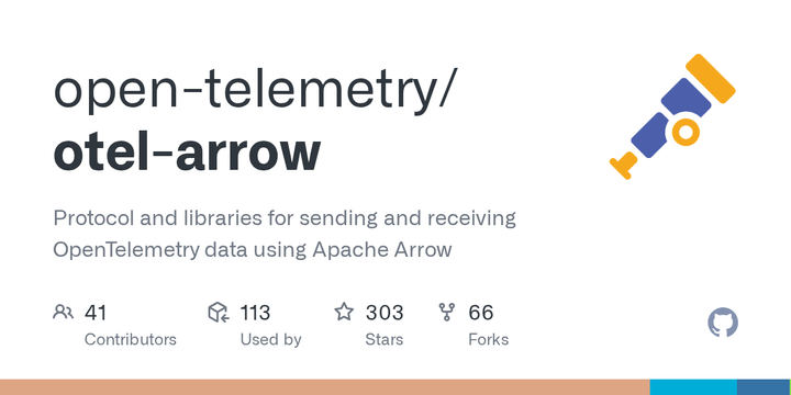 Protocol, libraries for sending, receiving OpenTelemetry data using Apache Arrow
