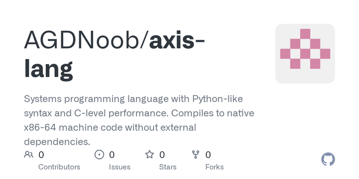 Show HN: Axis – A systems programming language with Python syntax