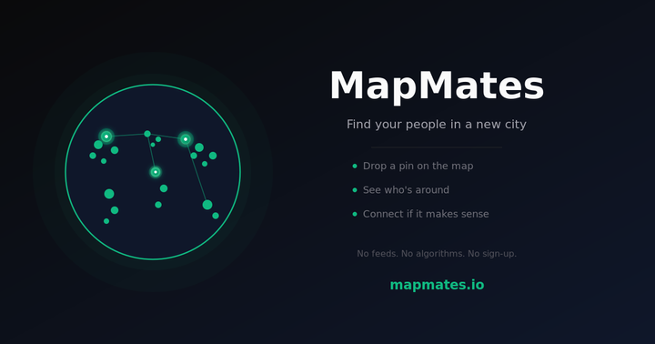 Show HN: MapMates – A map for expats to find people in new cities