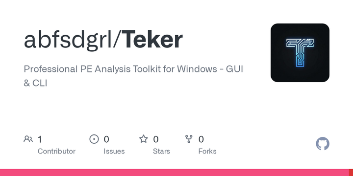 Show HN: Teker – Free, offline PE analysis tool with risk scoring (C++/Qt6)