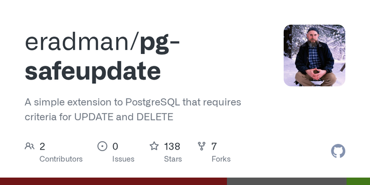 Pg-safeupdate: A PostgreSQL extension requiring criteria for UPDATE and DELETE
