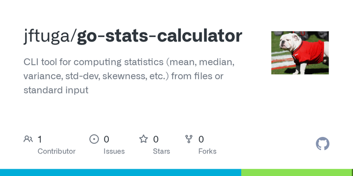 Show HN: go-stats-calculator, CLI for computing stats:mean,median,variance,etc.