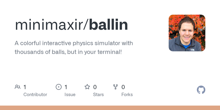 Show HN: An interactive physics simulator with 1000's of balls, in your terminal