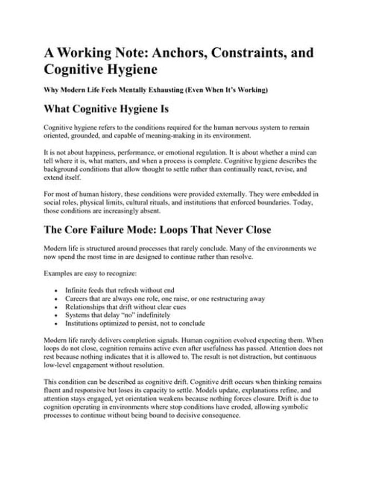 The Loss of Stop Conditions in Modern Life