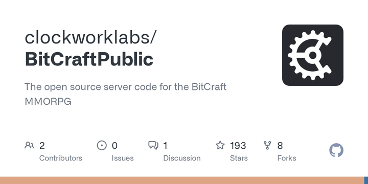 Open source server code for the BitCraft MMORPG