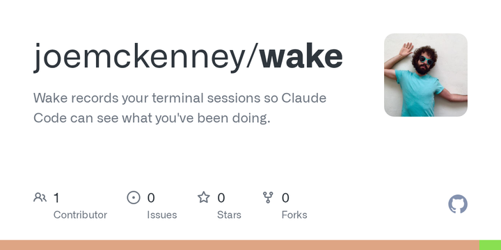 Show HN: Wake – Terminal Session Context for Claude Code via MCP