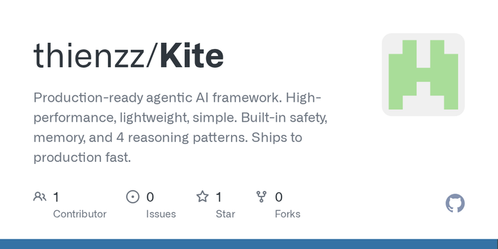 Show HN: Kite – lightweight production-ready agentic AI framework with Ollama