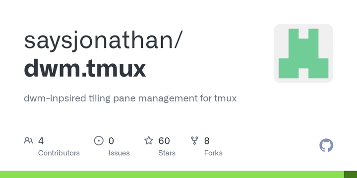 Show HN: Dwm.tmux – a dwm-inspired window manager for tmux