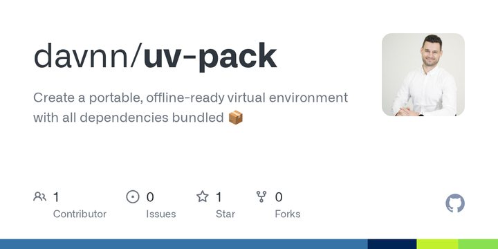 Show HN: Uv-pack – Pack a uv environment for later portable (offline) install