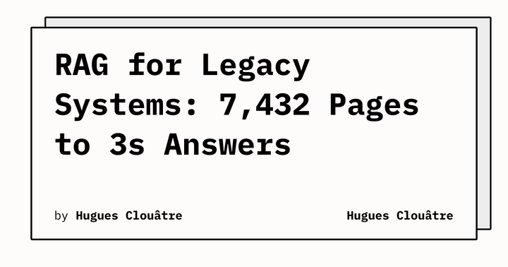 RAG for Legacy Systems: 7,432 Pages to 3s Answers