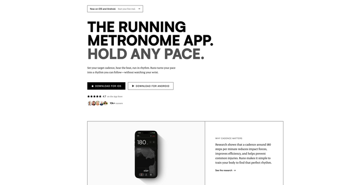 Show HN: Runo – A metronome app that helps you hold any running pace