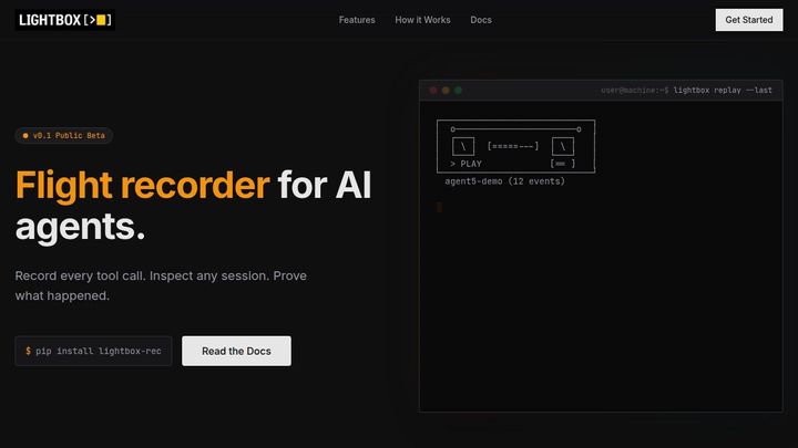 Show HN: Lightbox – Flight recorder for AI agents (record, replay, verify)