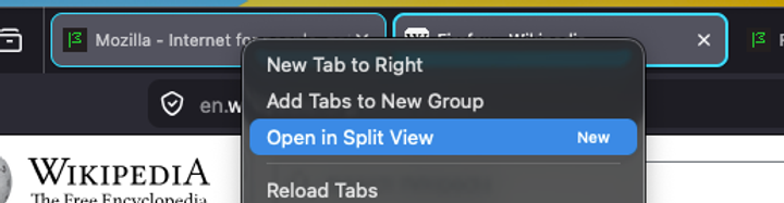 Firefox Split View is ready for testing